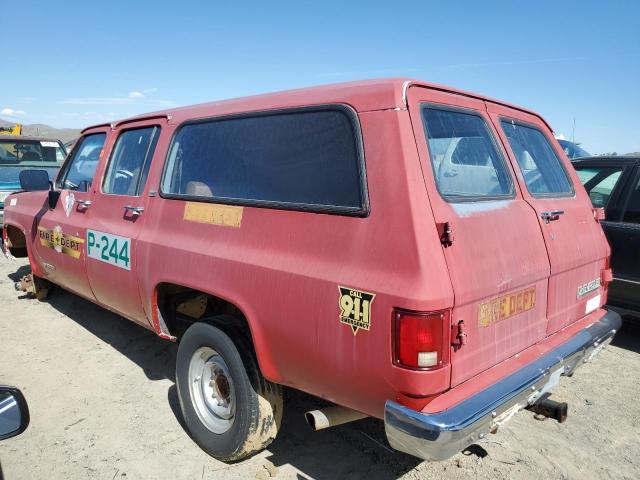 1GNGV26K3MF127758 - 1991 CHEVROLET SUBURBAN V2500 RED photo 2