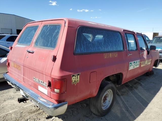 1GNGV26K3MF127758 - 1991 CHEVROLET SUBURBAN V2500 RED photo 3