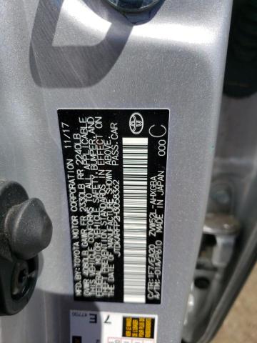 JTDKARFP2H3058362 - 2017 TOYOTA PRIUS PRIM ნაცრისფერი ფოტო 12