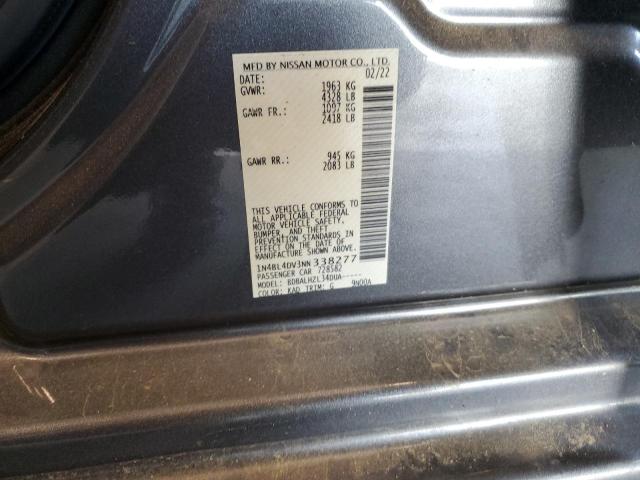 1N4BL4DV3NN338277 - 2022 NISSAN ALTIMA SV GRAY photo 13