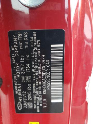 KMHDH6AE9DU003979 - 2013 HYUNDAI ELANTRA CO GS RED photo 12