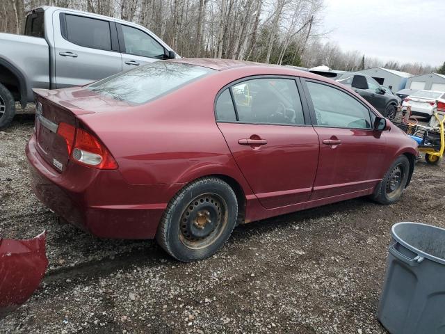 2HGFA16649H108222 - 2009 HONDA CIVIC LX-S RED photo 3