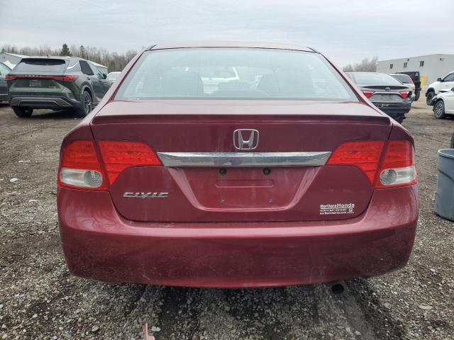 2HGFA16649H108222 - 2009 HONDA CIVIC LX-S RED photo 6