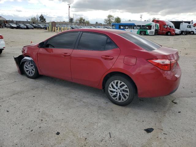 2T1BURHE1KC230852 - 2019 TOYOTA COROLLA L RED photo 2