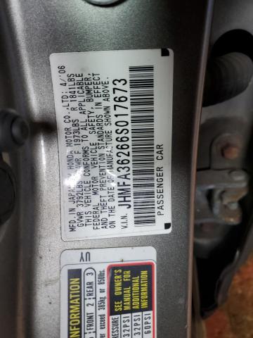 JHMFA36266S017673 - 2006 HONDA CIVIC HYBRID TAN photo 12