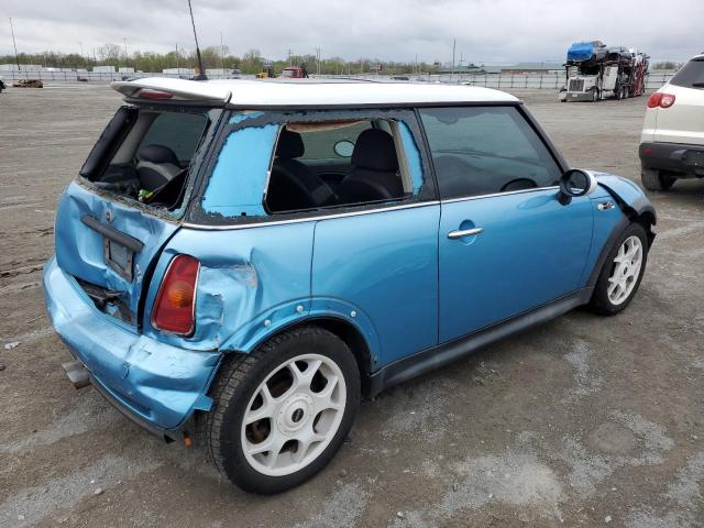 WMWRE33423TD73519 - 2003 MINI COOPER S BLUE photo 3