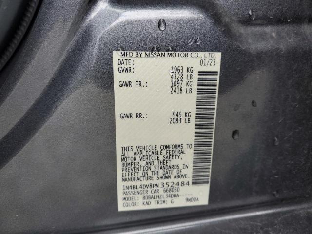 1N4BL4DV8PN352484 - 2023 NISSAN ALTIMA SV CHARCOAL photo 12