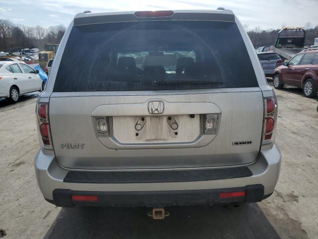 2HKYF18517H503430 - 2007 HONDA PILOT EXL SILVER photo 6