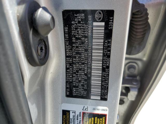 4T1BF1FK0HU785092 - 2017 TOYOTA CAMRY LE SILVER photo 12