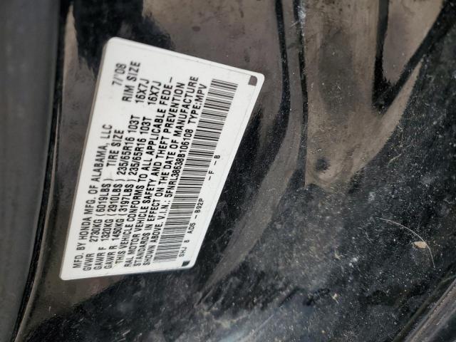 5FNRL38638B106108 - 2008 HONDA ODYSSEY EXL BLACK photo 13