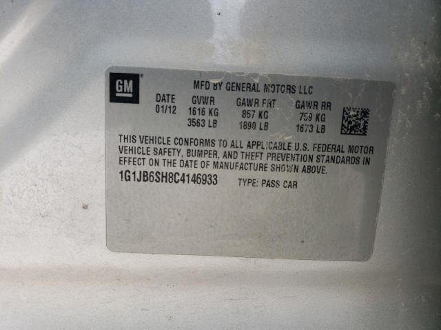 1G1JB6SH8C4146933 - 2012 CHEVROLET SONIC LS 银色 照片 13