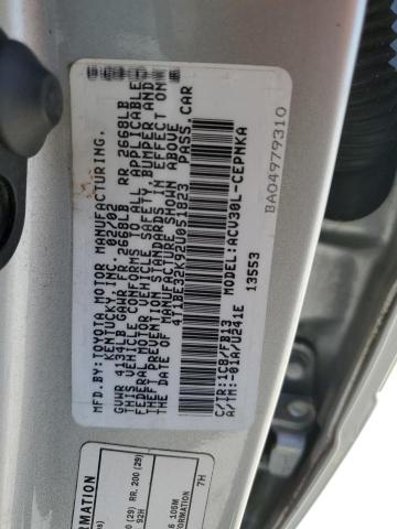 4T1BE32K92U051823 - 2002 TOYOTA CAMRY LE SILVER photo 13