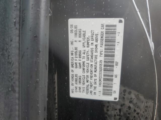 1HGCM72337A000579 - 2007 HONDA ACCORD LX BLACK photo 12