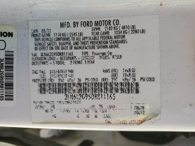 3LN6L2G95DR811165 - 2013 LINCOLN MKZ WHITE photo 13