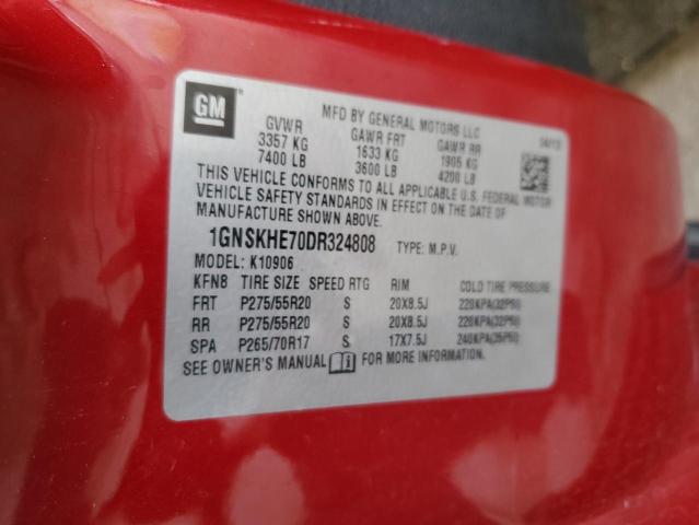 1GNSKHE70DR324808 - 2013 CHEVROLET SUBURBAN K1500 LS RED photo 13