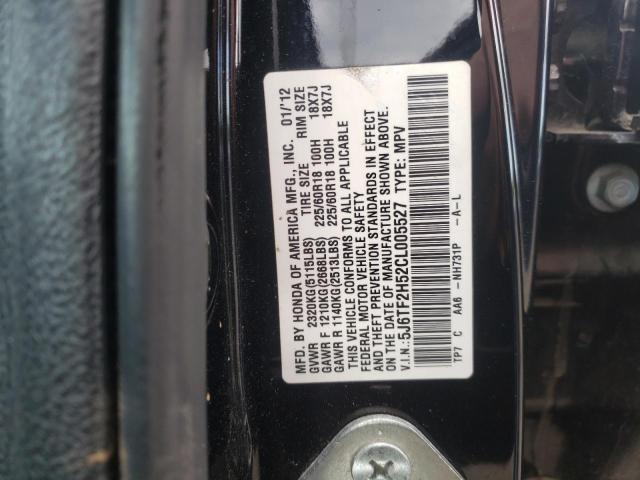 5J6TF2H52CL005527 - 2012 HONDA CROSSTOUR EXL შავი ფოტო 13