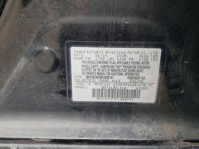 3N1CN7AP3FL828741 - 2015 NISSAN VERSA S BLACK photo 13