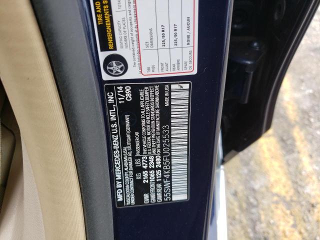 55SWF4KB5FU025533 - 2015 MERCEDES-BENZ C 300 4MATIC BLUE photo 12