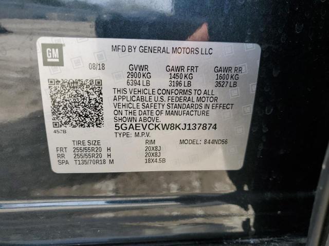 5GAEVCKW8KJ137874 - 2019 BUICK ENCLAVE AVENIR CHARCOAL photo 13