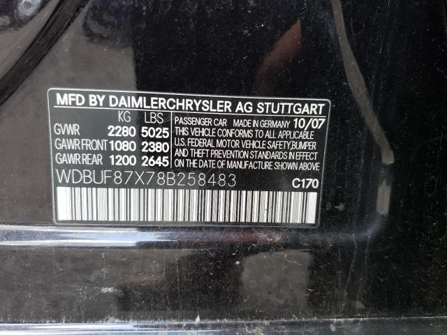 WDBUF87X78B258483 - 2008 MERCEDES-BENZ E 350 4MATIC BLACK photo 12