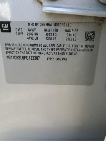 1G11C5SL6FU122307 - 2015 CHEVROLET MALIBU 1LT SILVER photo 12