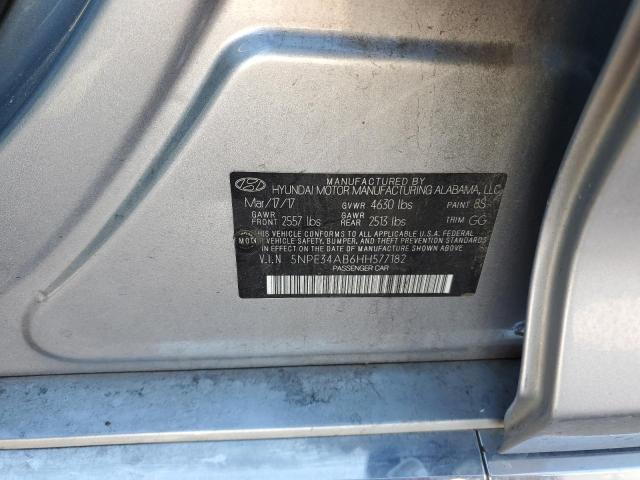 5NPE34AB6HH577182 - 2017 HYUNDAI SONATA SPORT GRAY photo 12