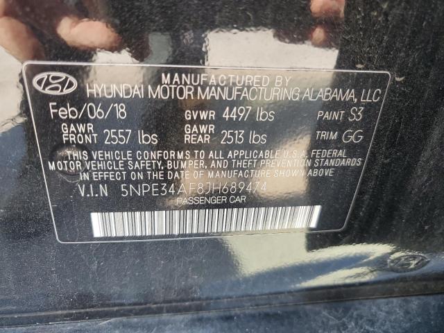 5NPE34AF8JH689474 - 2018 HYUNDAI SONATA SPORT BLACK photo 12