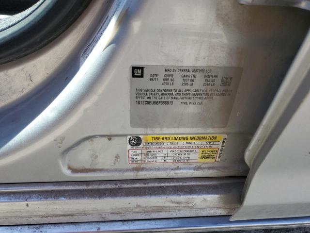 1G1ZC5EU5BF355813 - 2011 CHEVROLET MALIBU 1LT SILVER photo 12