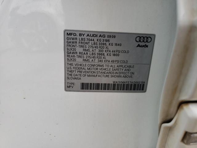 WA1VMAFE7AD002139 - 2010 AUDI Q7 PRESTIGE 白色 照片 13