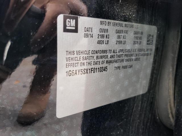 1G6AY5SX1F0110345 - 2015 CADILLAC CTS PERFORMANCE COLLECTION Черный фото 13