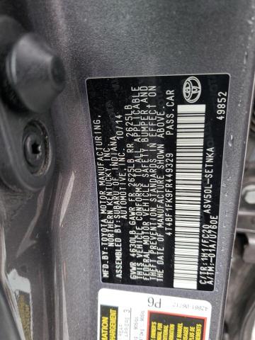 4T4BF1FK9FR449329 - 2015 TOYOTA CAMRY LE GRAY photo 12