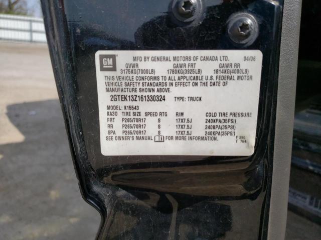 2GTEK13Z161330324 - 2006 GMC NEW SIERRA K1500 BLACK photo 12