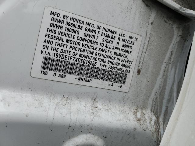 19VDE1F7XDE016256 - 2013 ACURA ILX 20 TECH WHITE photo 12