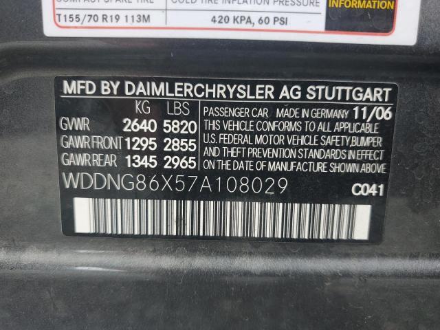 WDDNG86X57A108029 - 2007 MERCEDES-BENZ S 550 4MATIC CHARCOAL photo 12