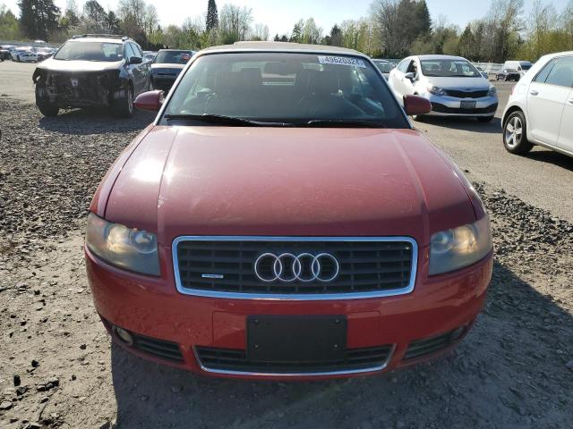 WAUDT48HX6K003430 - 2006 AUDI A4 QUATTRO RED photo 5