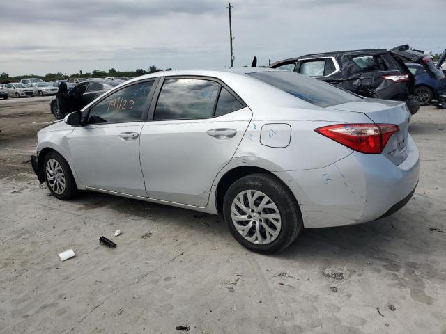 2T1BURHE6KC128012 - 2019 TOYOTA COROLLA L SILVER photo 2