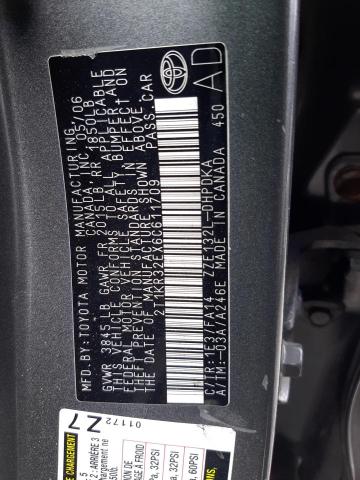 2T1KR32EX6C611709 - 2006 TOYOTA COROLLA MA XR GRAY photo 13