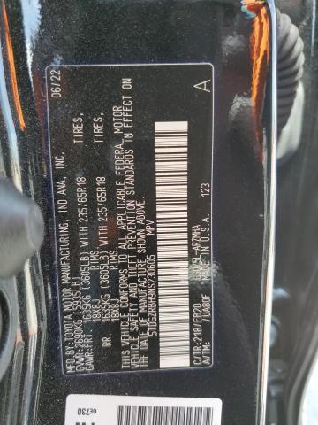 5TDGZRBH9NS230605 - 2022 TOYOTA HIGHLANDER XLE შავი ფოტო 13