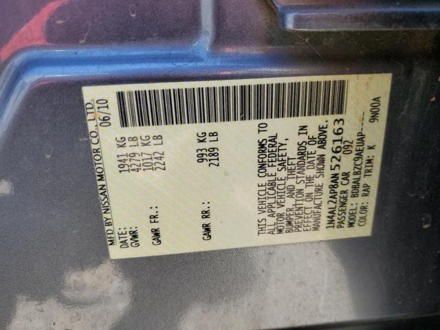 1N4AL2AP8AN526163 - 2010 NISSAN ALTIMA BASE BLUE photo 12