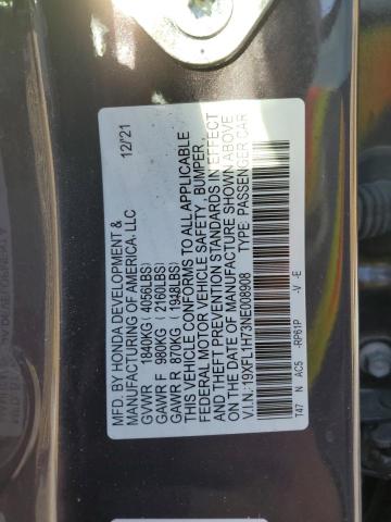 19XFL1H73NE008908 - 2022 HONDA CIVIC EXL GRAY photo 12