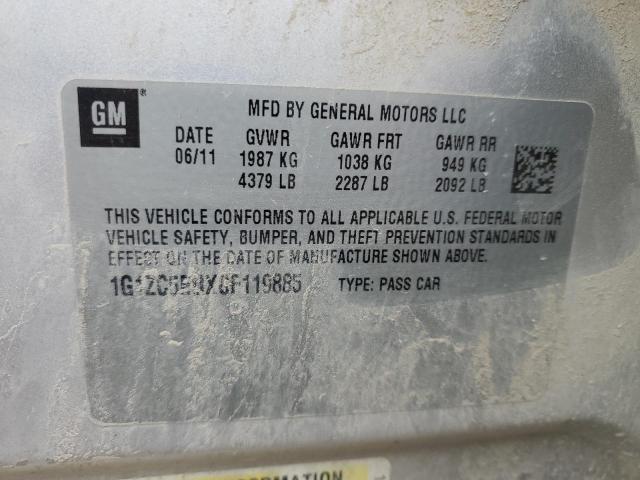 1G1ZC5EUXCF119885 - 2012 CHEVROLET MALIBU 1LT SILVER photo 12