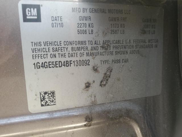 1G4GE5ED4BF130092 - 2011 BUICK LACROSSE CXS TAN photo 13