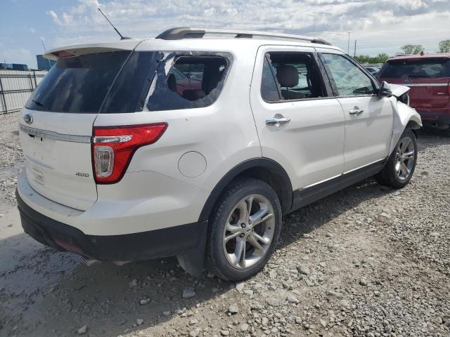 1FM5K8F85DGA10933 - 2013 FORD EXPLORER LIMITED WHITE photo 3