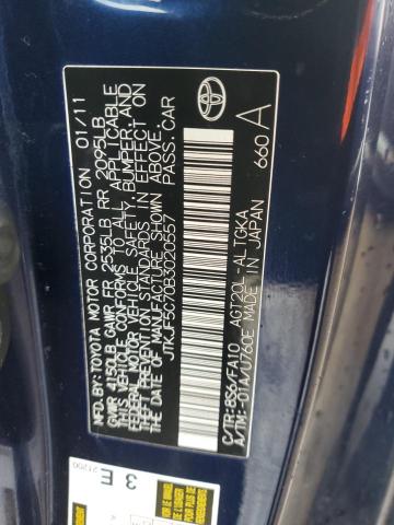 JTKJF5C70B3020557 - 2011 TOYOTA SCION TC 蓝色 照片 12