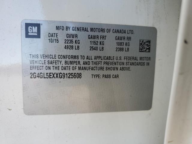 2G4GL5EXXG9125608 - 2016 BUICK REGAL 白色 照片 12