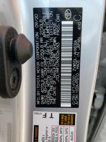 JTDL9MFU7M3026183 - 2021 TOYOTA PRIUS LE SILVER photo 13