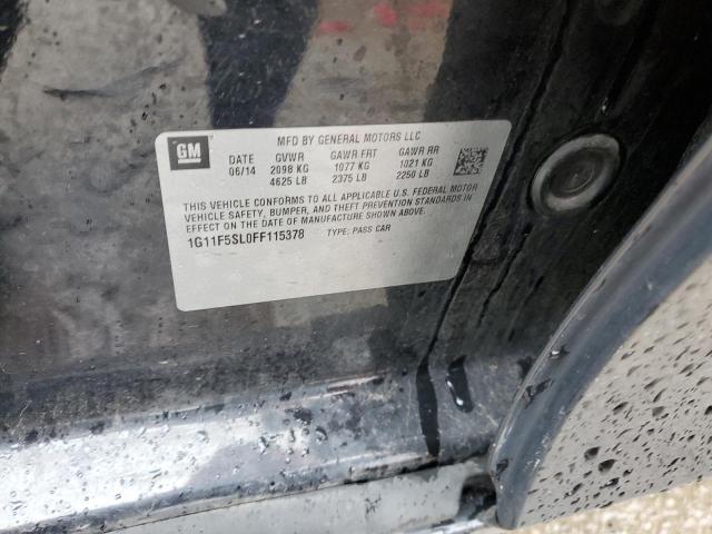 1G11F5SL0FF115378 - 2015 CHEVROLET MALIBU LTZ შავი ფოტო 12