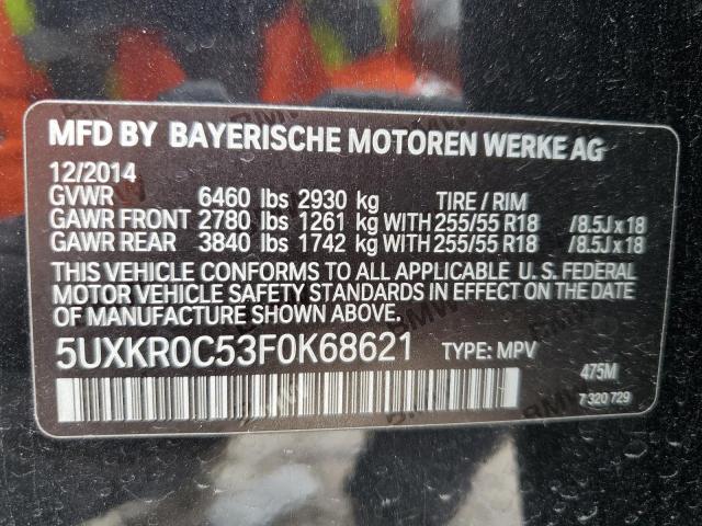 5UXKR0C53F0K68621 - 2015 BMW X5 XDRIVE35I BLACK photo 13