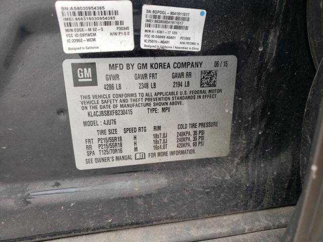 KL4CJBSBXFB230415 - 2015 BUICK ENCORE CONVENIENCE 黑色 照片 12