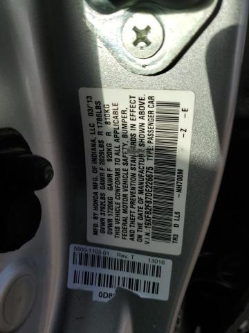 19XFB2F87DE226675 - 2013 HONDA CIVIC EX SILVER photo 12